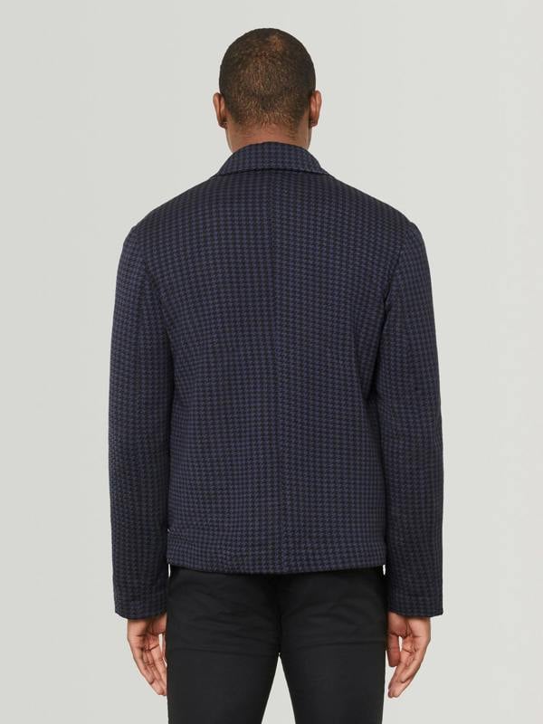 Serran London Houndstooth Knitted Jacket - Navy & Black