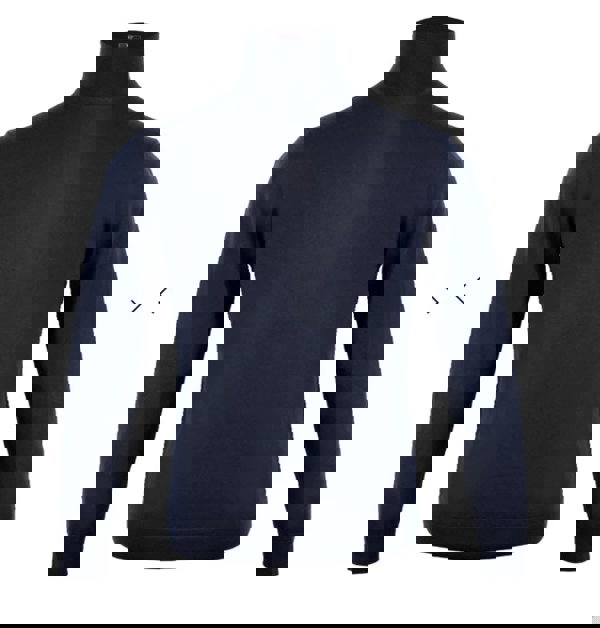 David WeJ Harry Merino Wool Roll Neck Sweater - Navy