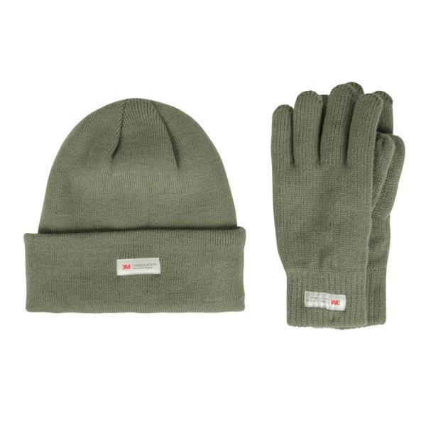 Mountain Warehouse Womens/Ladies Thinsulate Fleece Beanie & Gloves Set - Green