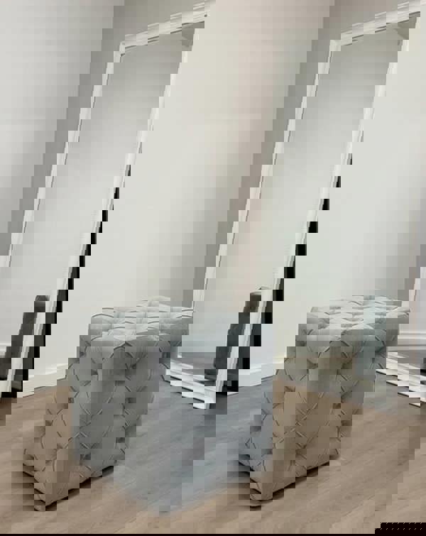 ISTOOLS Dark Grey Square Cube Deep Buttoned Fabric Coffee Table – ISTOOLS