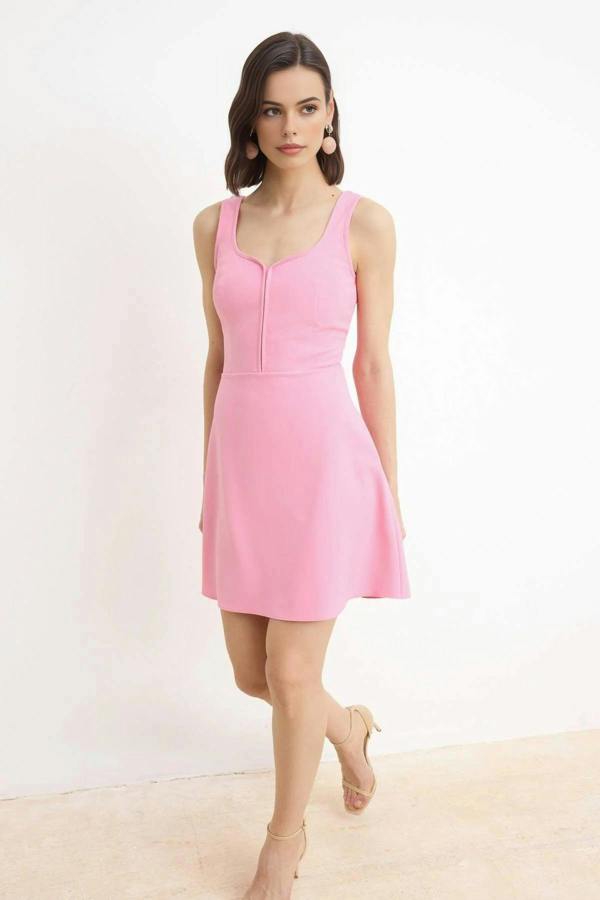 WOVCOR A-Line Short Stretch Woven Dress