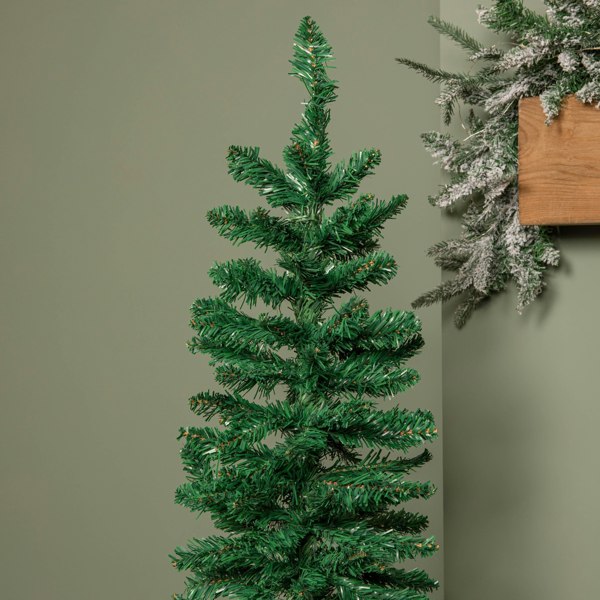 Samuel Alexander 4ft (1.2m) Green Artificial Pencil Christmas Tree With Green Metal Stand and 168 Tips