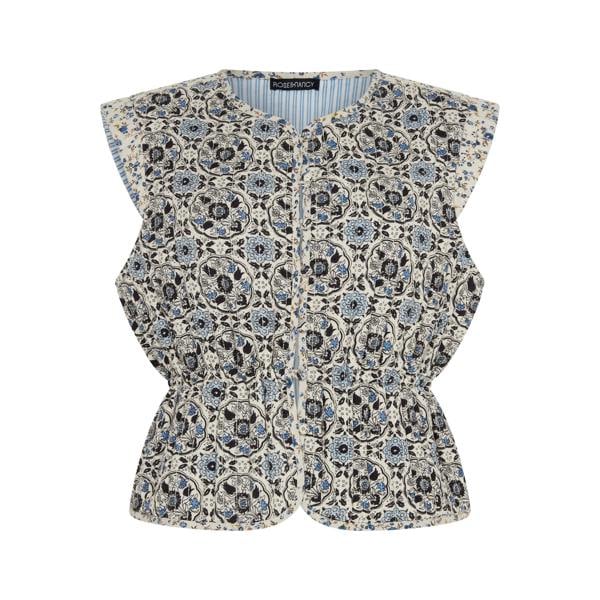 Rose & Nancy Kate Blue Print Quilted Gilet