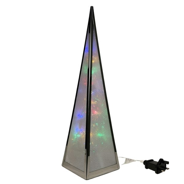 Samuel Alexander Premier Christmas 45cm Holographic Pyramid with Multi Colour LED Lights