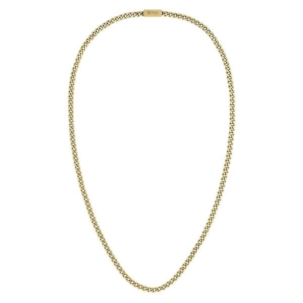 Boss Mens For Him Gold Ion Plated Necklace - Gold - 