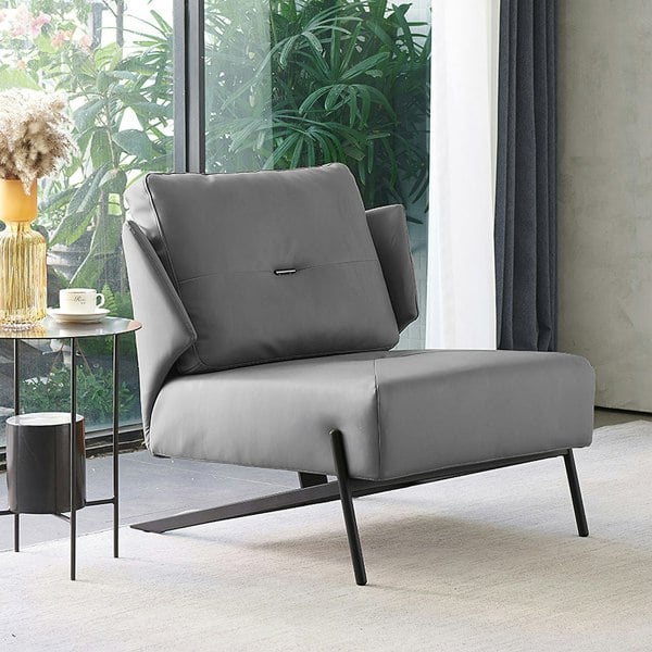 Karpov Tige Accent Leather Chair, Armchair, More Colours-Weilai Concept-Gray-Weilai Concept