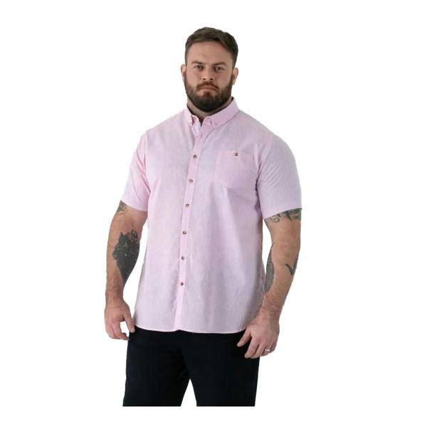 Duke Mens Clarke D555 Linen Kingsize Shirt - Pink - 