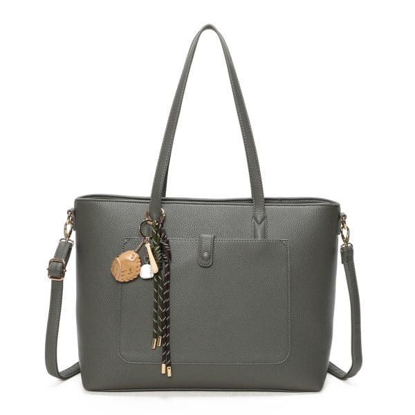 Kitise Structured Tote Handbag with Detachable Crossbody Strap
