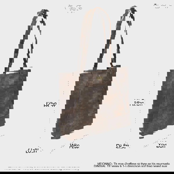 Assots London 'EVELYN' Brown Crazy Horse Distressed Real Leather Designer Tote Work Bag