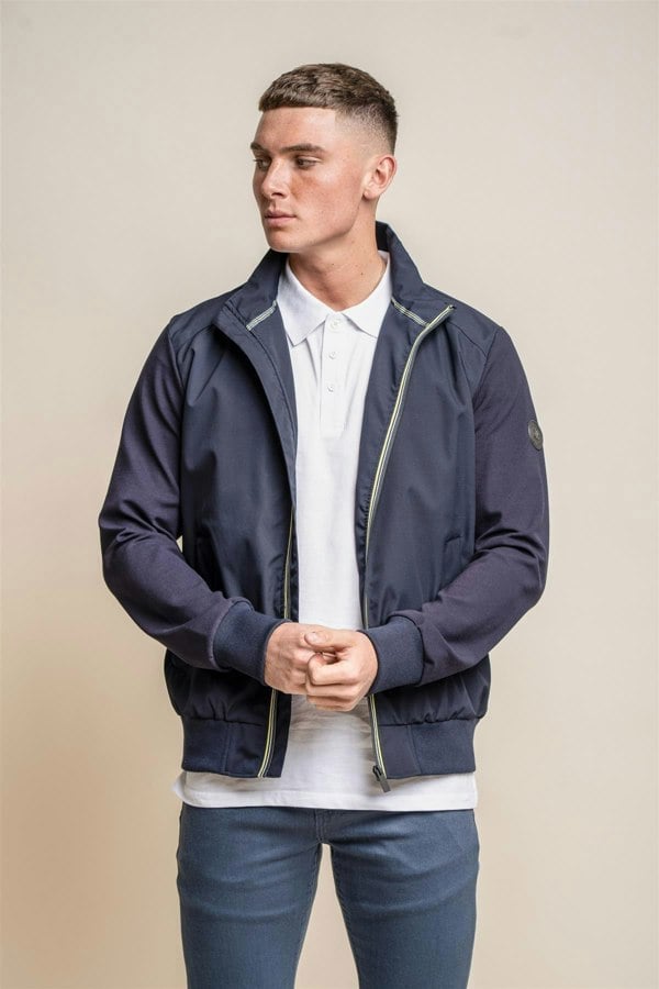 Kasper navy bomber jacket front