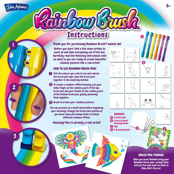 John Adams Rainbow Brush Animals Activity Set