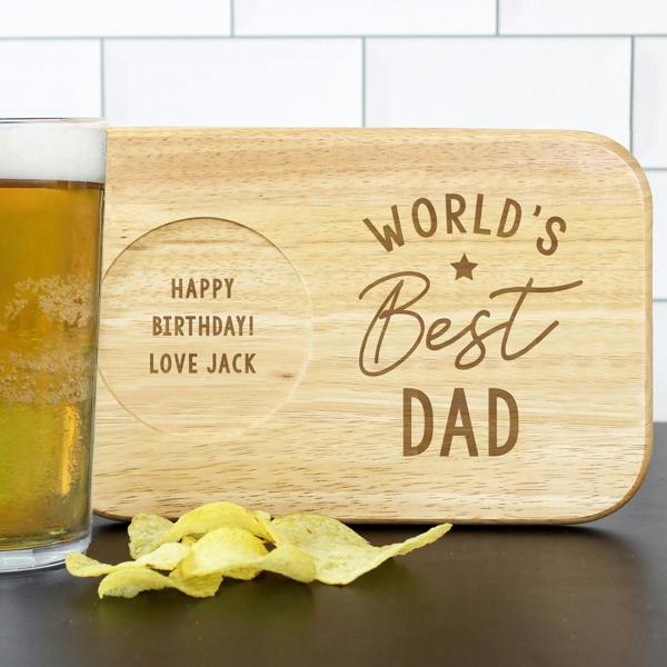 Abode Home & Gifts Personalised 'World's Best' Wooden Coaster Tray