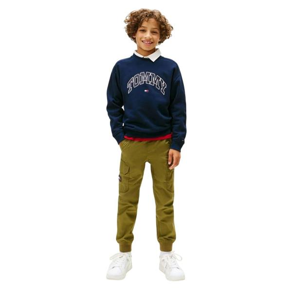 Tommy Hilfiger Childrens/Kids Varsity Cotton Blend Relaxed Fit Sweatshirt - Night Navy - 