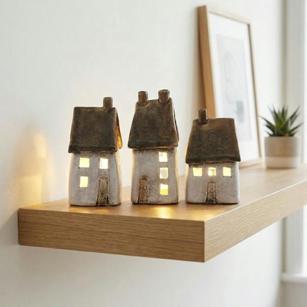 Garden Greatness Set Of 3 Light Up Speckled Houses