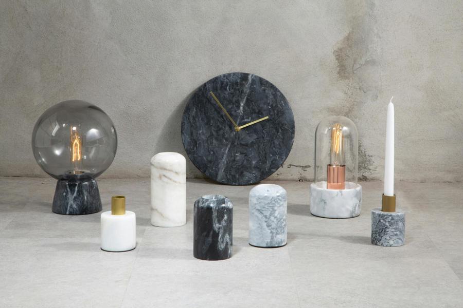 Interiors by Premier Lamonte Globe Lamp with Black Marble Base