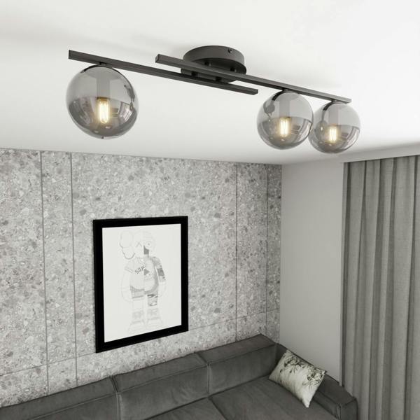 Emibig KAIRO Ceiling lamp 3 x E14 Black with Graphite Shade