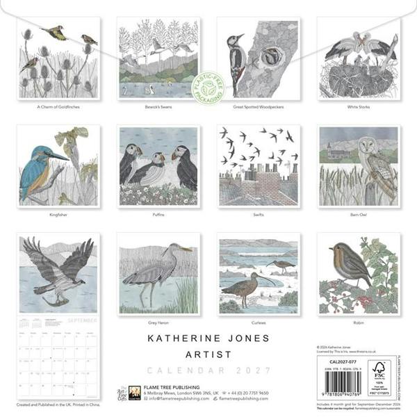 Katherine Jones Calendar 2027, Wall Calendars, Month To View, Art, Gift