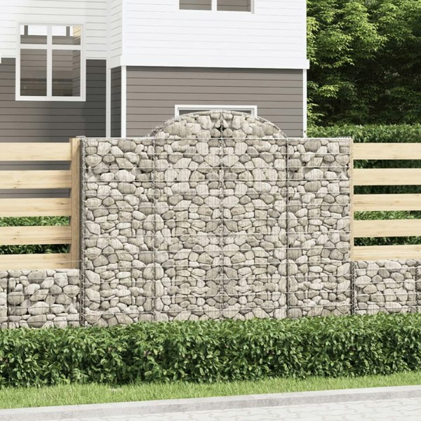 Berkfield Arched Gabion Baskets 2 pcs 200x30x160/180 cm Galvanised Iron