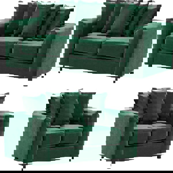 Furnishings For Less Brooklyn Full Foam Plush Velvet Sofa Suite