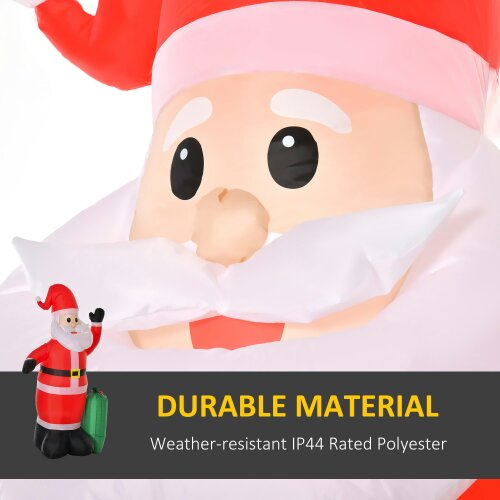 HOMCOM Inflatable 7.5ft Santa Claus Xmas Décor Airblown Yard LED w/ Gift Bag