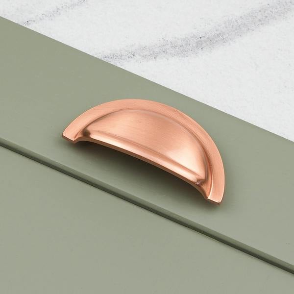Handle & Home Satin Copper Cup Handle & Matching Knobs