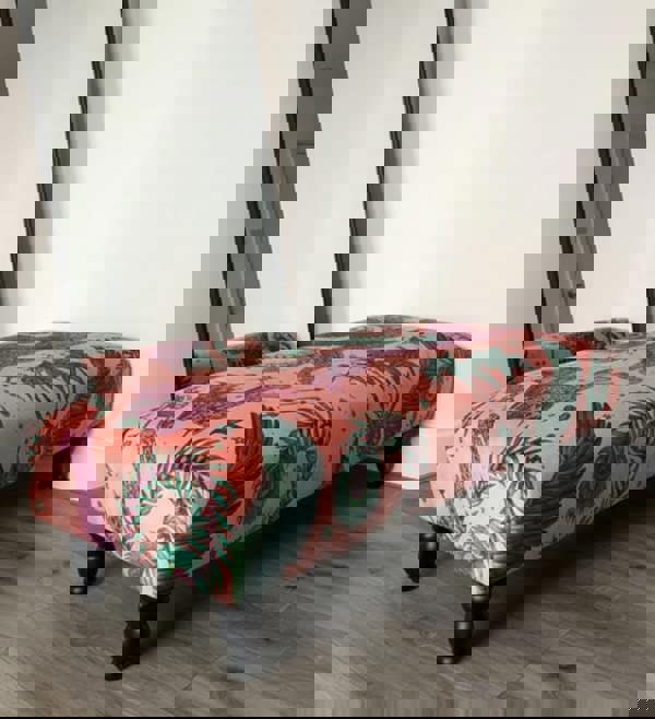 ISTOOLS Lynx Printed Fabric Footstool – Stylish Handmade Ottoman & Footrest for Home Décor