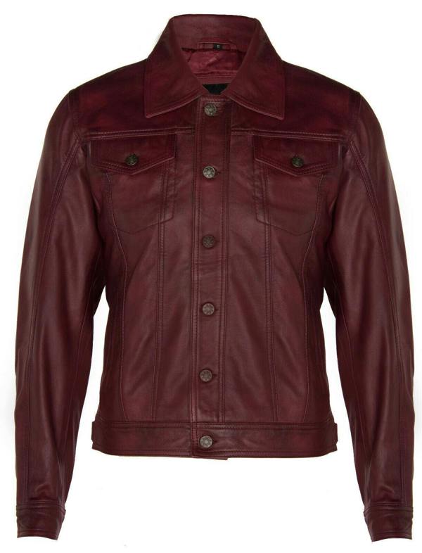 Infinity Leather Men’s Retro Leather Trucker Jacket-Constantine