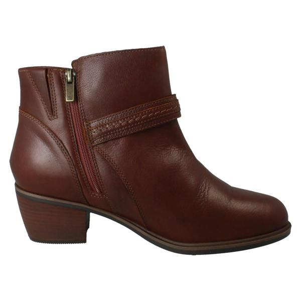 Clarks Ladies Clarks Zip Fastening Block Heeled Smart Casual Ankle Boots Neva Buckle