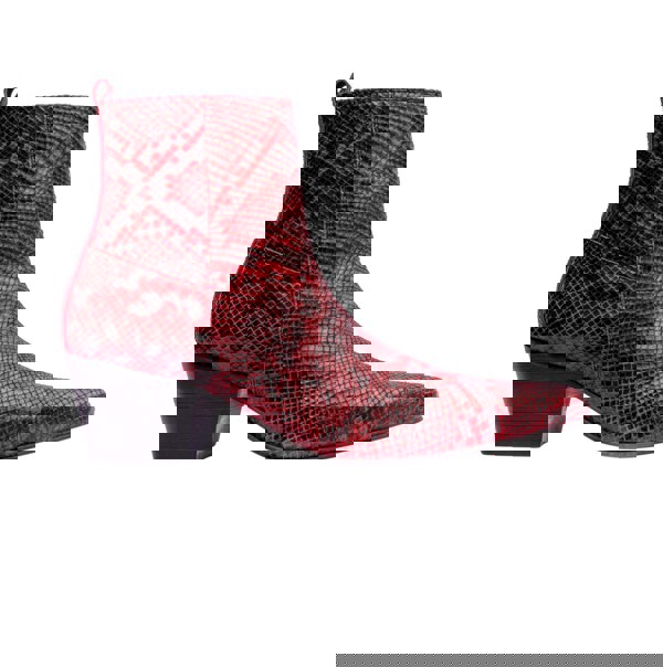 Club Cubano LENNON Mens Cuban Heel Boots Red Snake