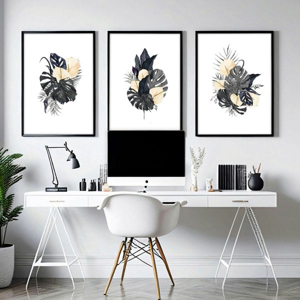 Office wall paintings | set of 3 framed wall art