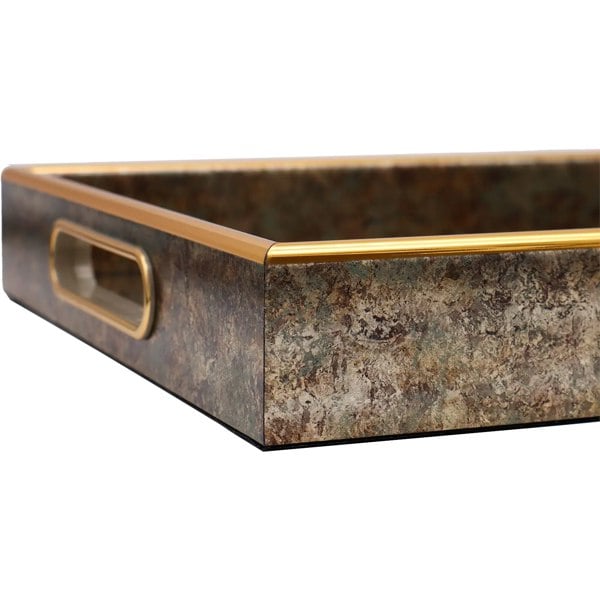 Maison des Cadeaux Rectangle Zebra Print Tray and Drink Coasters Set