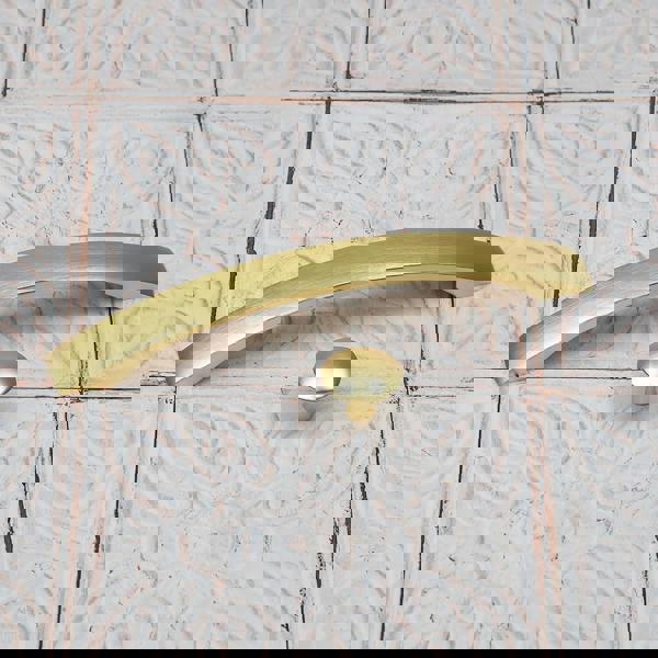 Handle & Home Brushed Brass Bridge Handle and Coordinating Knob