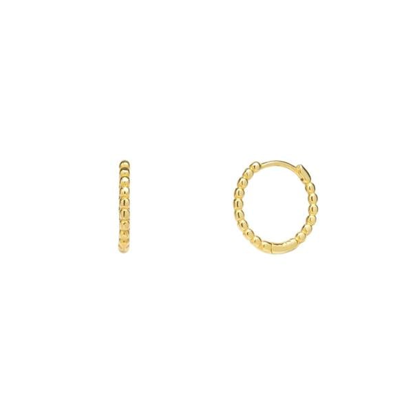 Spero London Fine 14ct Solid Gold Beaded Hoop Earrings
