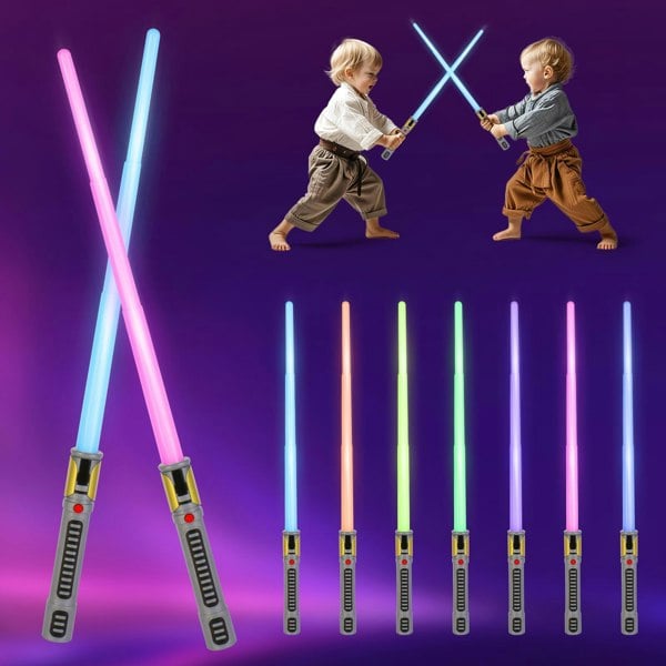 deAO Toys 7-Color Rechargeable Lightsaber for Kids – Motion Sensing, Retractable Design, Spin Feature, Dynamic Sound Effects, Quick Flick Action