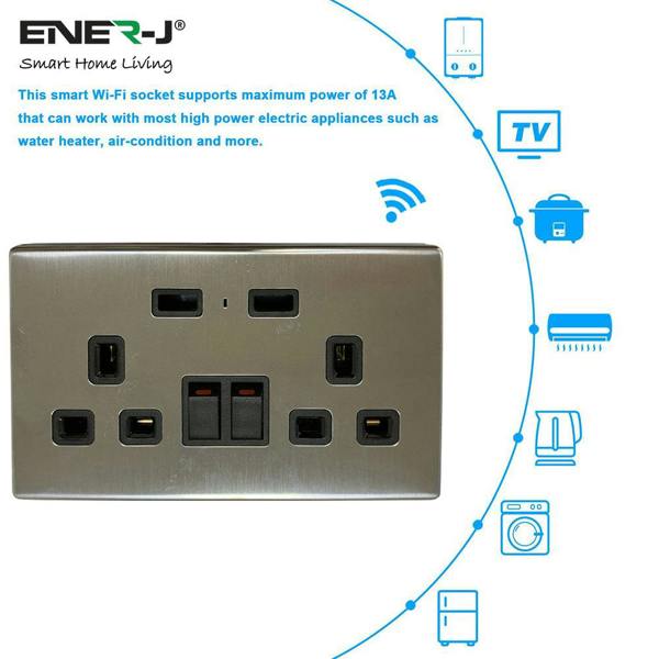 ENER-J smart WiFi socket supporting high power appliances including TV air conditioner washing machine and kettle