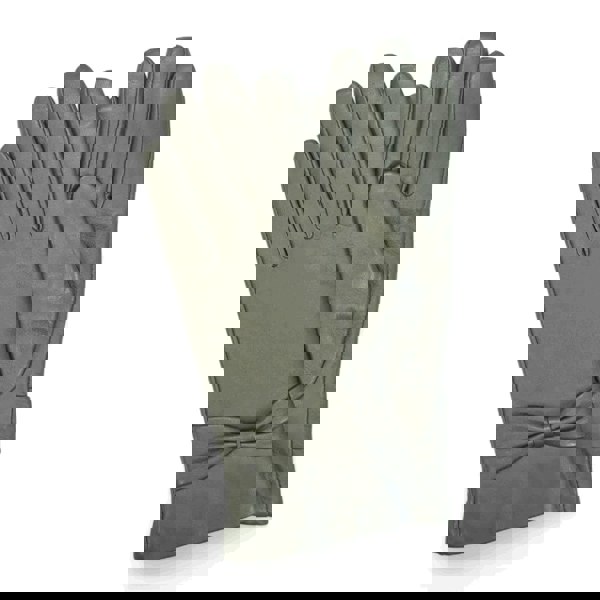 Infinity Leather Women's Leather Wool Lined Bow Knot Accent Gloves