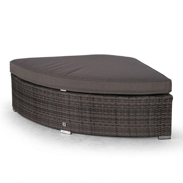 Giardino Santorini L Shape Modular 5 Seat Rattan Corner Sofa Set With Daybed Ottoman & Coffee Table