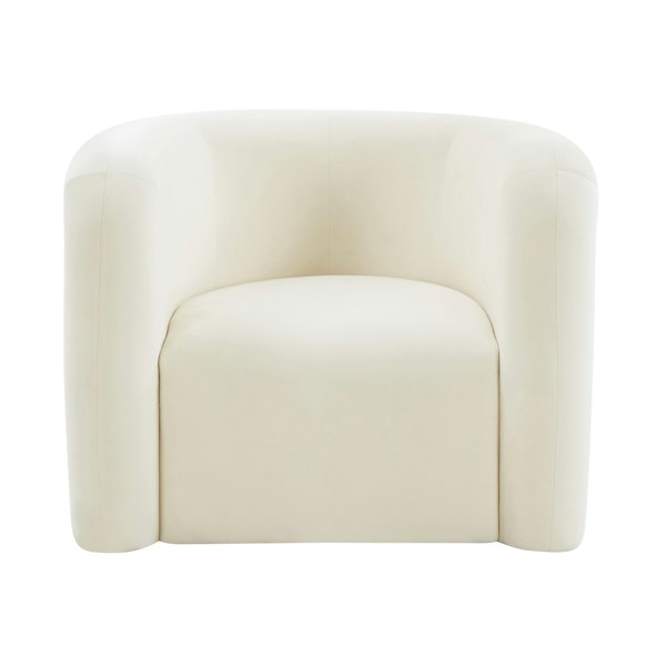 Furniture Edit Curves Cream Velvet Lounge Accent Occasional Chair