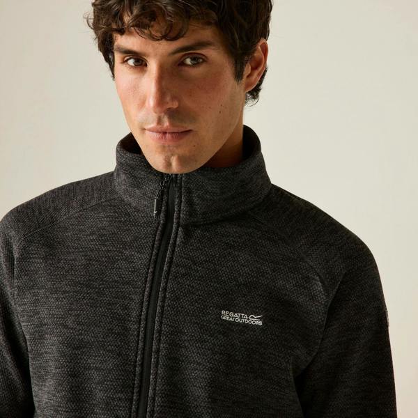 Regatta Mens Harrow Full Zip Fleece Jacket - Black Marl - 