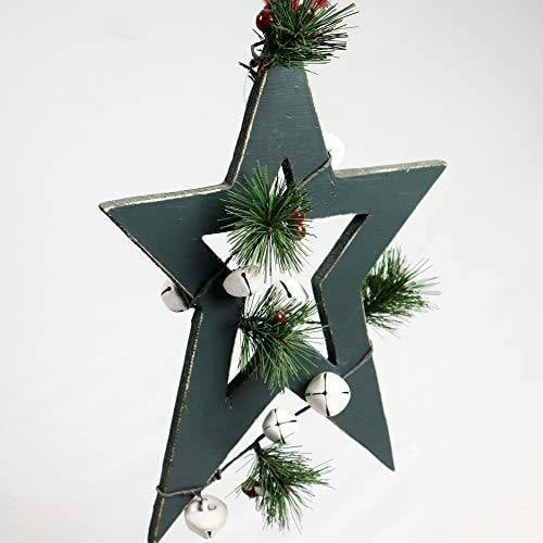 36cm Wooden Hanging Star Decoration in Green for Christmas Home and Seasonal Displays image 4