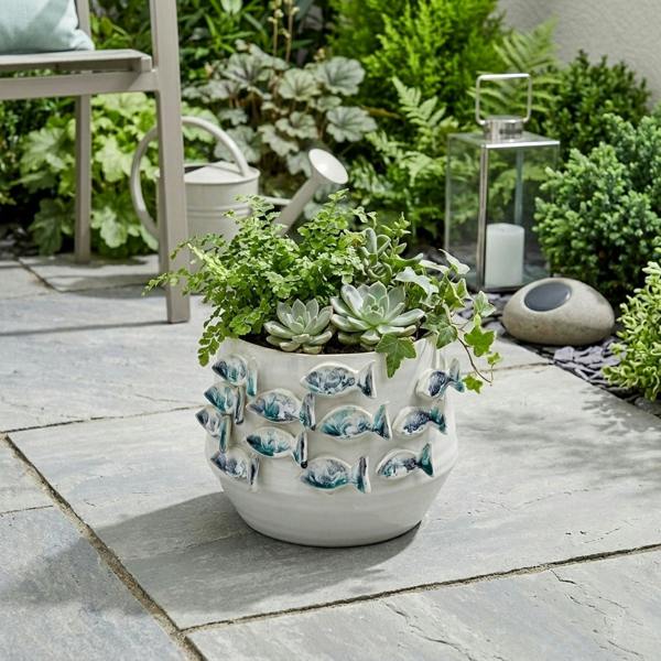 Garden Greatness Sculptural 3D Fish Garden Planter Pot