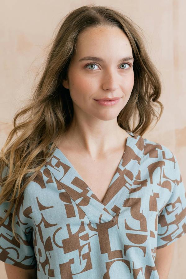 Lily & Me Orchard Linen Blend Shell Top Mocha