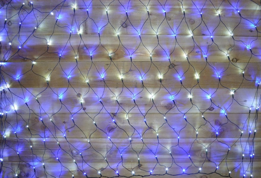 Samuel Alexander 1.7m x 1.2m 180 LED Premier Indoor Outdoor Multifunction Christmas Net Light with Timer in Blue & White