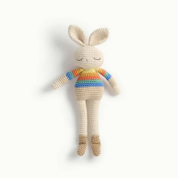 The Bonnie Mob Bonnie Bunny Crochet Toy - Rainbow stripe
