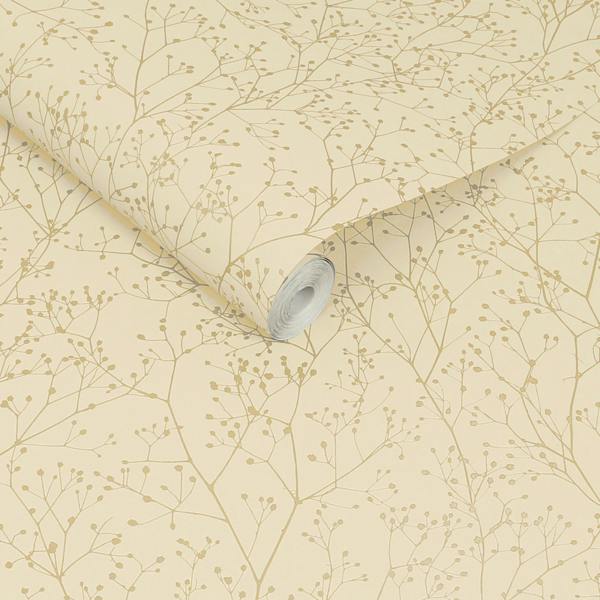Clarissa Hulse Gypsophila Vanilla & Pewter Wallpaper