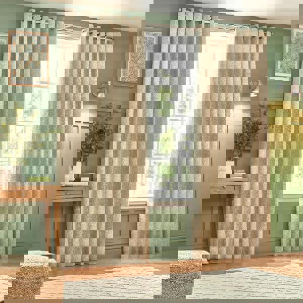 Wylder Nature Grantley Jacquard Eyelet Curtains - Natural