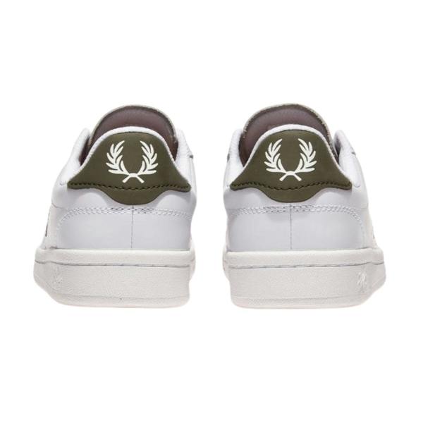 Fred Perry B721 White LW Green Leather Trainers UK 7