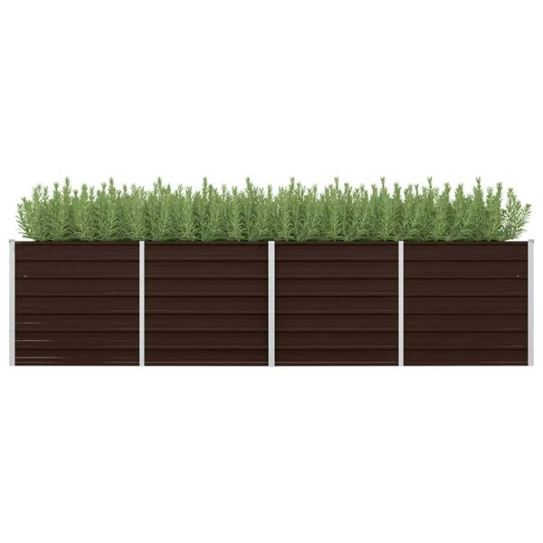 Berkfield Garden Raised Bed Brown 320x80x77 cm Galvanised Steel