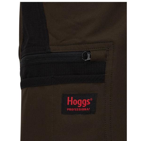 Hoggs of Fife Green King Active Utility Shorts zip thigh pocket detail