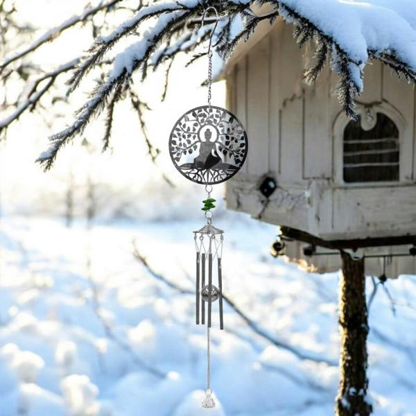 EDH Door Hardware Buddha Stainless Steel Hanging Wind Chime